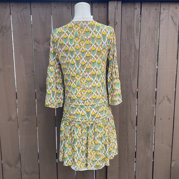 Kobi Halperin Lulu Silk Drop Waist Dress in Ivory Multicolor size XS - Picture 5 of 16
